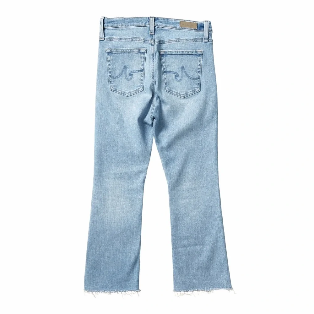AG Adriano Goldschmied Light Wash Raw Hem Crop Flare Jeans Size 28 - Picture 5 of 5